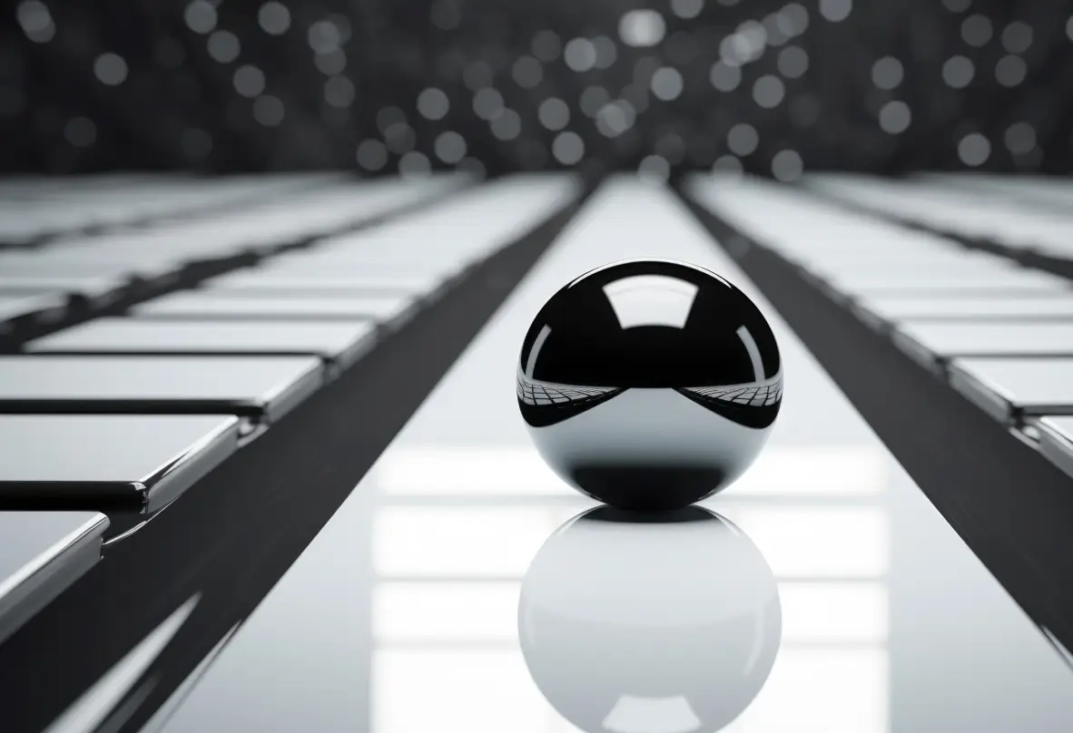 3d sphere going down the path