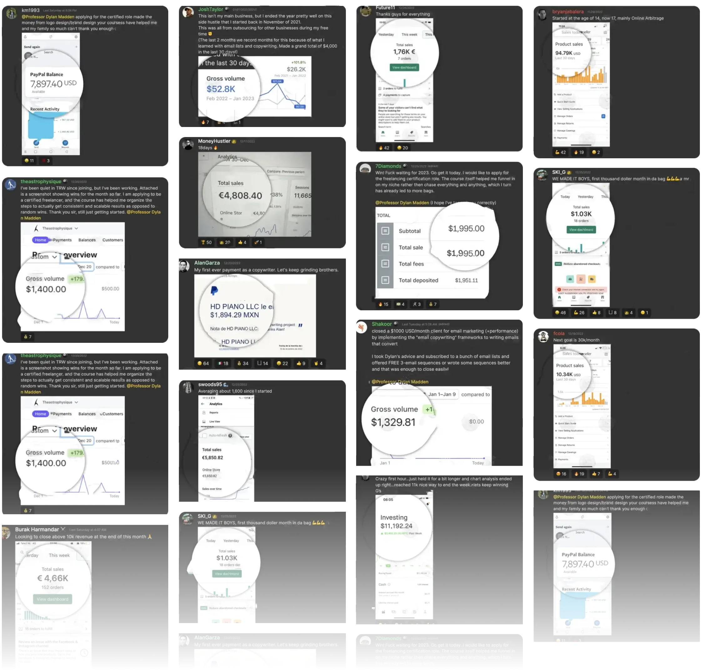 student' successes screenshots